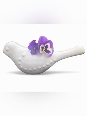 Arhaus White Ceramic Bird Vase